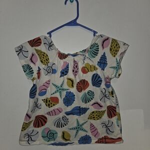 Hanna Andersson Multicolor Seashell Print Kids Tee 130/8